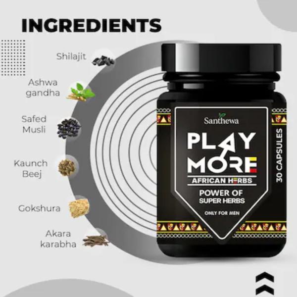 Play More African Herbs Original – Natural Herbal Care for Stamina & Power - 60 Capsule